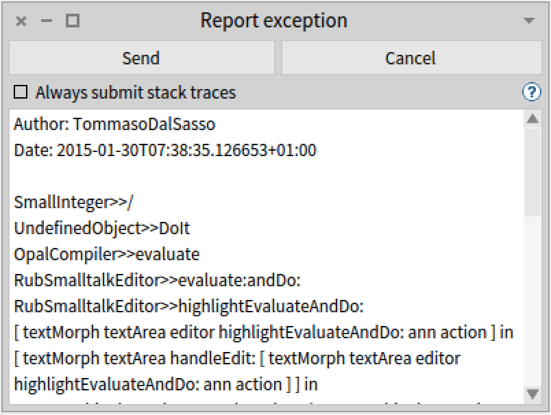 Exception report summary